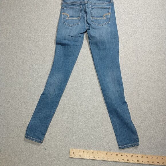 American Eagle Hi-Rise Jean Jegging Womens Size 0 Medium Wash Next Level Stretch - Picture 8 of 9